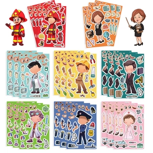 DIY career sticker set featuring doctors, firefighters, and teachers for phone case decor