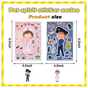 DIY nurse and police career cartoon stickers set for scrapbooking and phone case decor