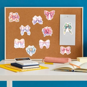Set of 50 pastel INS style bow stickers for DIY laptop and suitcase decoration