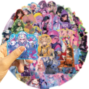 50pcs sweet anime girl graffiti stickers waterproof for laptop guitar decoration