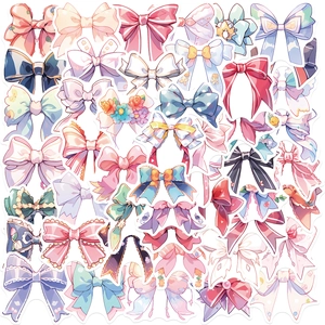 Kawaii Bow Waterproof PVC Stickers For Laptop Guitar Luggage DIY Decorative Decals For Kids Teens Girls Scrapbooking Journal