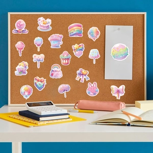 50 autocollants de bonbons pastel macaron pour décoration de bricolage d'ordinateur et guitare
