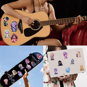 50pcs sweet anime girl stickers for decorating guitar laptop and skateboard DIY decals