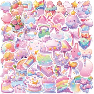 Kawaii Autocollants Bonbons de Dessin Animé PVC Imperméable Décalcomanies Esthétiques pour Ordinateur Portable Guitare Bagage DIY Journal Autocollants Papeterie