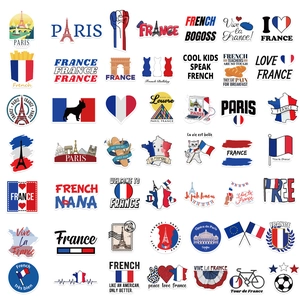Lot de 50 stickers graffiti Paris étanches avec Tour Eiffel pour bagages et ordinateurs