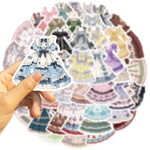 Lot de 50 stickers robes Lolita imperméables pour DIY ordinateurs et bagages