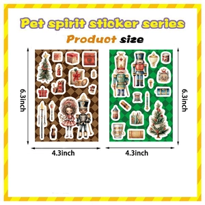 Nutcracker sticker set with festive Christmas theme and diamond patterns in two sheets