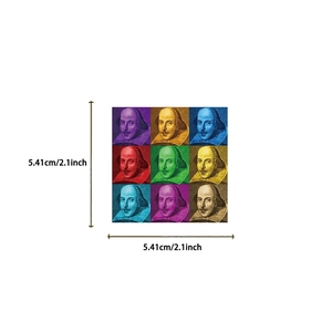 Λεπτομέρεια αυτοκόλλητου pop art Shakespeare 5,41 cm για DIY διακόσμηση