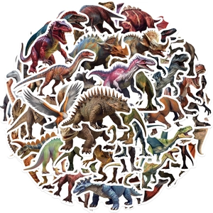 Lot de 50 autocollants dinosaures imperméables pour ordinateurs et bagages déco DIY