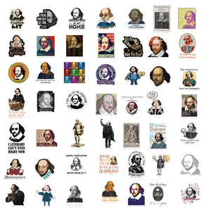 50 αδιάβροχα αυτοκόλλητα γκράφιτι William Shakespeare για λάπτοπ και κιθάρες