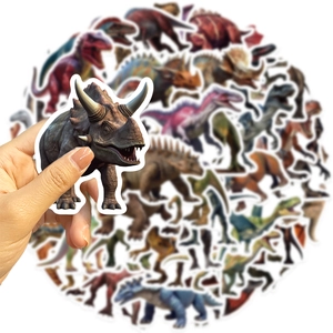 50 autocollants de dinosaures imperméables pour décoration DIY de bagages