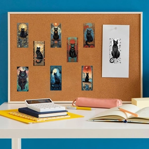 Set di 60 adesivi impermeabili con gatti neri in stile gothic per laptop e chitarre DIY
