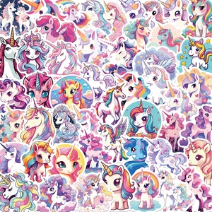 Cartoon Unicorn Stickers Waterproof PVC Graffiti Decals For Laptop Luggage Guitar DIY Decorative Stickers For Kids Teens
