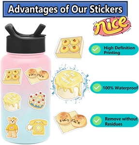 Waterproof cute cartoon stickers for suitcases and guitars with colorful vivid designs