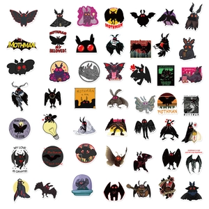50 pieces of waterproof cartoon Mothman stickers for laptops, guitars and luggage sets