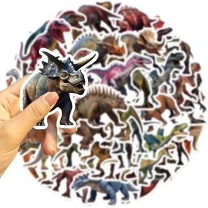 Autocollants de dinosaures colorés imperméables pour ordinateurs et guitares avec T-Rex