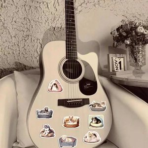 50pcs waterproof cartoon cat and dog stickers for DIY laptop and guitar decoration