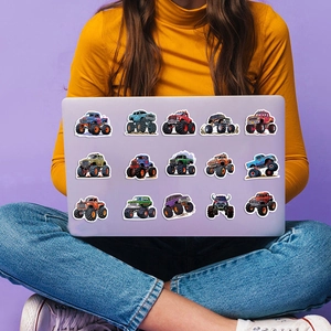 Autocollants de monster truck étanches sur un ordinateur portable pour décoration DIY