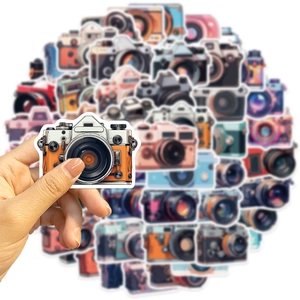 50 pieces of waterproof retro camera graffiti stickers for guitars and luggage decor