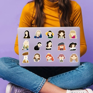 50pcs waterproof cartoon art stickers featuring famous paintings for laptop decoration