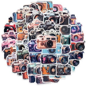 50 pieces of colorful retro camera vinyl stickers for laptops and luggage DIY decor