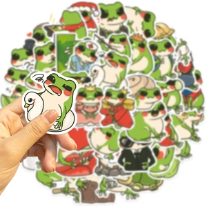 Cartoon Frog Waterproof PVC Stickers For Laptop Luggage Guitar Skateboard DIY Vinyl Decals Cute Animal Graffiti For Kids Teens