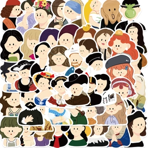 Cartoon Famous Painting Portraits Stickers Waterproof PVC Vinyl Decals For Laptop Suitcase Guitar DIY Art Decoration