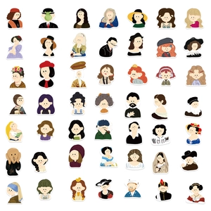 50 pieces of cartoon art famous paintings graffiti stickers for laptop and guitar waterproof