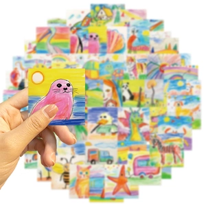 54 Pack colorful cartoon animal waterproof graffiti stickers for laptops and luggage
