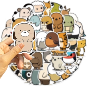Close-up of cute cartoon animal stickers featuring a dog design with soft matte finish