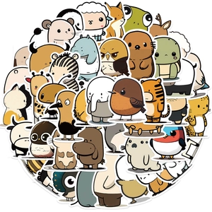 Stack of 50 cute cartoon animal graffiti stickers for laptops and DIY decoration