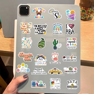 50pcs waterproof ABA vinyl stickers for laptop and iPad with behavior analyst designs