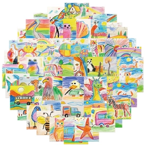 54 pieces of waterproof graffiti stickers for children featuring animals and vehicles