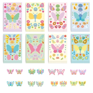 DIY butterfly collage stickers set with 8 artistic designs for journals and phone cases