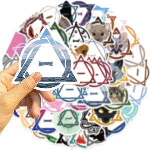 50pcs waterproof Therian delta theta symbol and animal vinyl stickers for DIY laptop guitar