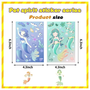 Lot de stickers sirène imperméables avec coquillages pour décorations DIY créatives