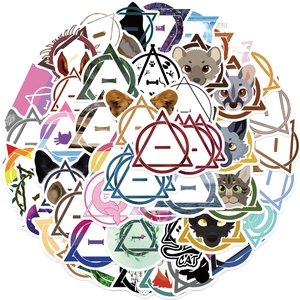50 pieces of waterproof Therian cartoon stickers for laptop, guitar, and luggage DIY decor
