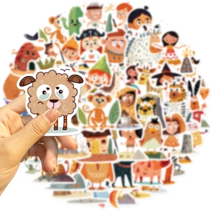 55-piece waterproof cartoon prehistoric character stickers for laptops and guitars