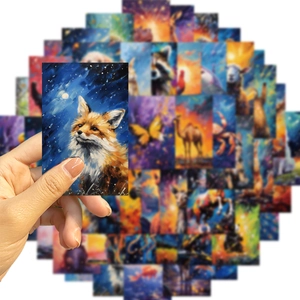 50 stuks kleurrijke galaxy dierenstickers voor laptop en DIY waterdichte decoratie