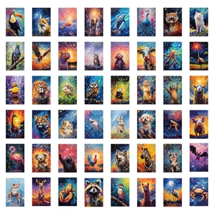 Set van 48 kleurrijke dierenstickers in galaxystijl voor laptop en gitaardecoratie