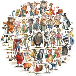 Pack of 50 cartoon anthropomorphic animal graffiti stickers for DIY laptop and luggage