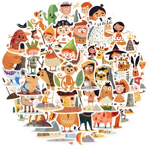 Set of 55 prehistoric cartoon character stickers for guitars and laptop waterproof DIY decals