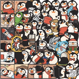 Cute Scarf Penguin Waterproof Graffiti Decals For Laptop Guitar Luggage DIY Decorative Cartoon Stickers