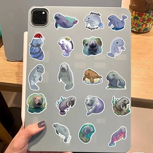 Pack de 50 pegatinas de manatíes impermeables para portátiles y guitarras con diseños únicos
