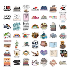 Set of 50 waterproof cartoon reading stickers for luggage and guitar decoration