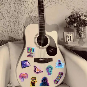 52PCS Cyberpunk style waterproof stickers for guitars and laptops with retro Y2K designs