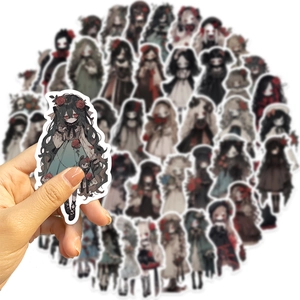 50 pieces of waterproof gothic vampire girl stickers for laptop and guitar decor