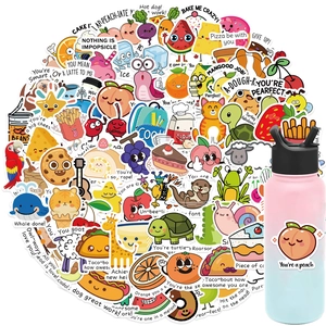 Funny Reward Pun Stickers Waterproof Vinyl Cartoon Food Animal Decals For Laptop Water Bottle Luggage Scrapbook DIY Student Gift