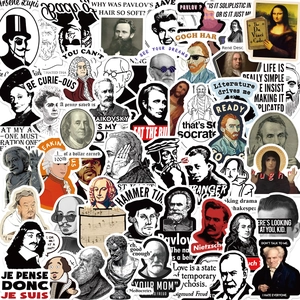 50 funny celebrity graffiti stickers for laptops and guitars with waterproof PVC finish