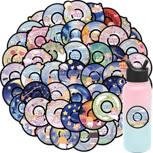 Autocollants Imperméables Style Disque Vinyle pour Ordinateur Portable Valise Guitare Scrapbooking Mignon Fantaisie Filles